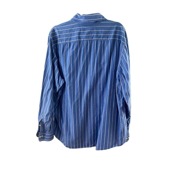 American Eagle Vintage Fit Blue Stripe Button Down Shirt XXL - Picture 2 of 5